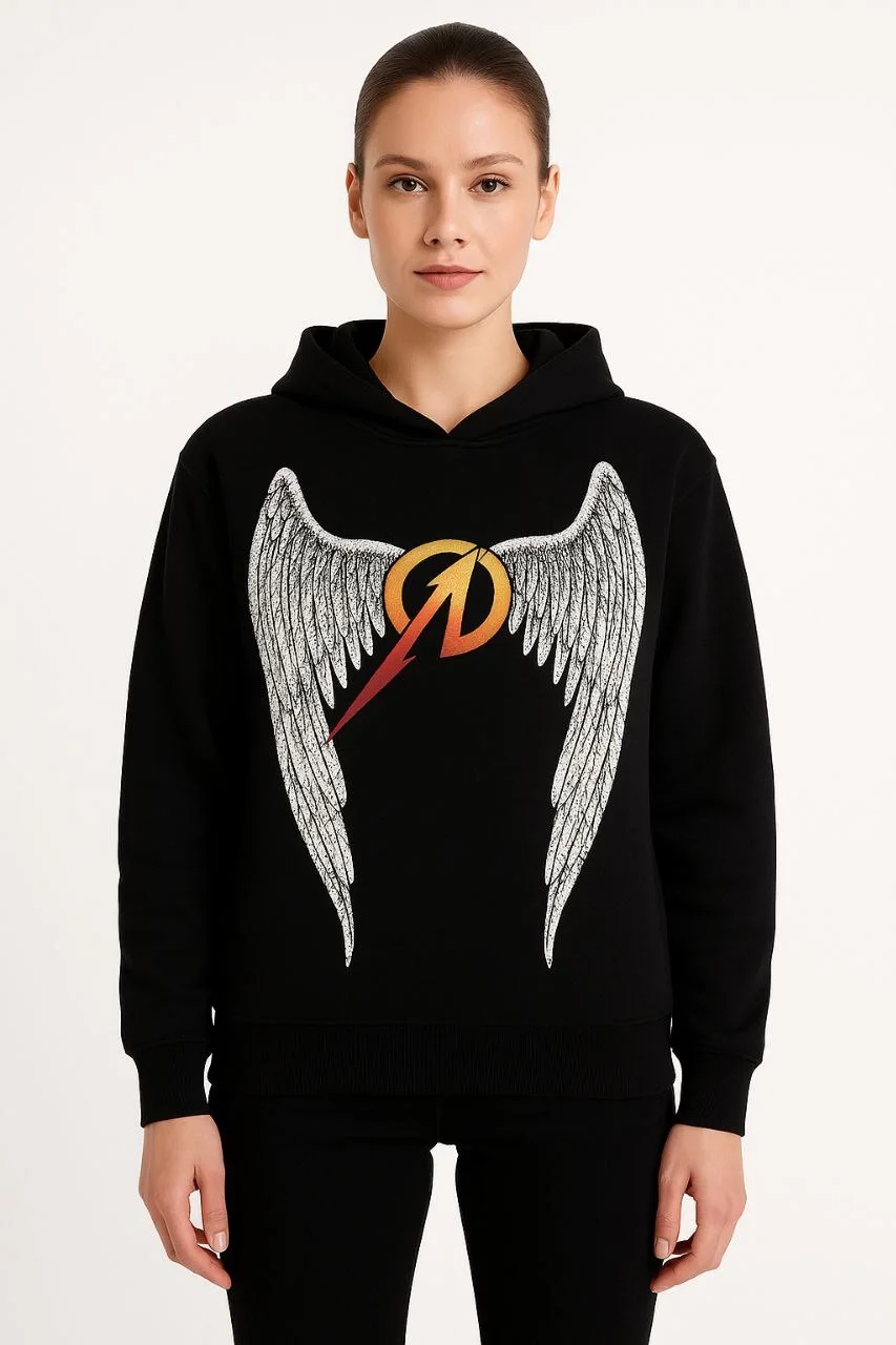 Metallica İki İplik Kapüşonlu Ön ve Arka Baskılı hoodie - Siyah - Görsel 2