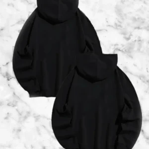 Alternative view of Örümcek Baskılı Sevgili Çift Kombini Kapüşonlu Sweatshirt & Hodie - Siyah