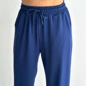 Alternative view of Osy Modal Yumuşak Dokulu Kumaş Kısa Kollu Yakalı T-shirt Pantalon ikili Takım- Lacivert