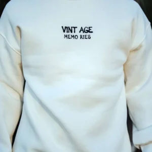 Oversize Bisiklet Yaka Üç İplik Baskılı SweatShirt - Beyaz