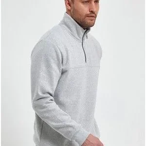 Alternative view of Oversize Yarım Farmuarlı Yakalı Basic SweatShirt - Gri