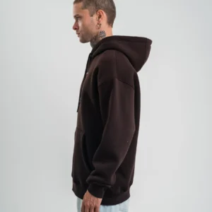 Alternative view of Double Oversize Kapşonlu Dijital Patchli SweatShirt - Kahve