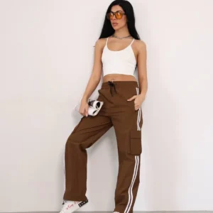 Alternative view of Praşut Kumaş Kargo Çeplı Baggy Esofman - Kahve