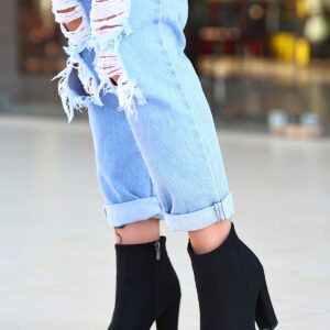 Loora Siyah Süet Topuklu Bot