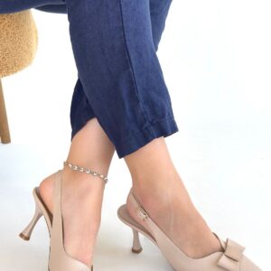 Leyya Bej Cilt Topuklu Ayakkabı