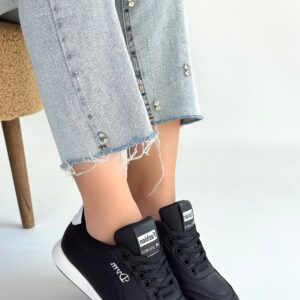 Alternative view of Tawen Siyah Cilt Bağcıklı Spor Ayakkabı