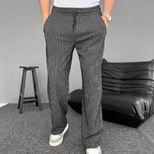 Alternative view of Su Yolu Çizgili Cepli Pantalon - Siyah