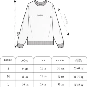 Alternative view of Kadın Üç İplik Bisiklet Yaka Baskılı SweatShirt - Beyaz