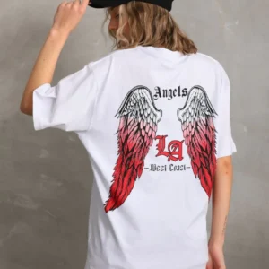 Alternative view of Unisex Baskılı Oversize T-Shirt - Beyaz