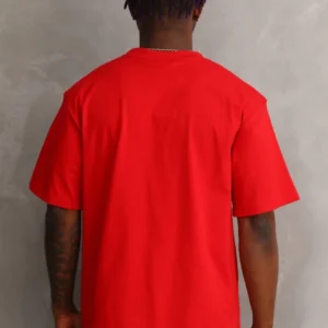 Alternative view of Unisex Baskılı Oversize T-Shirt - Kırmızı