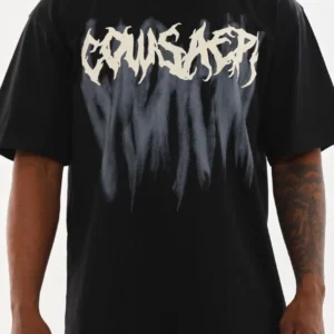 Unisex Baskılı Oversize T-Shirt - Siyah