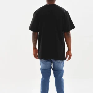 Alternative view of Unisex Baskılı Oversize T-Shirt - Siyah