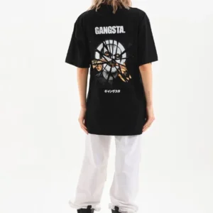 Alternative view of Unisex Baskılı Oversize T-Shirt - Siyah