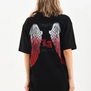 Alternative view of Unisex Baskılı Oversize T-Shirt - Siyah