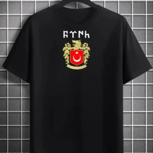 Unisex Bisiklet Yaka Baskılı Oversize T-Shirt - Siyah