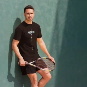 Unisex Bisiklet Yaka Baskılı Oversize T-Shirt - Siyah