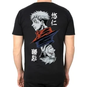 Alternative view of Unisex Bisiklet Yaka Baskılı Oversize T-Shirt - Siyah