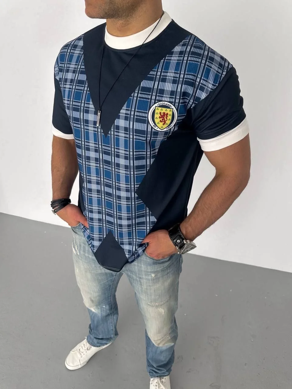 Unisex Bisiklet Yaka Baskılı Oversize T-Shirt - Siyah - Görsel 3