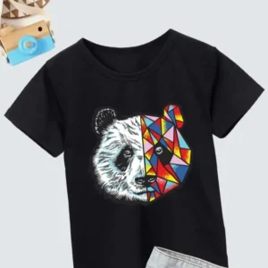 Alternative view of Unisex Çocuk Baskılı T-Shirt - Siyah