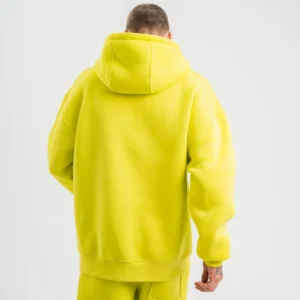 Alternative view of Unisex Double Oversize Kapşonlu Basic SweatShirt - Sarı