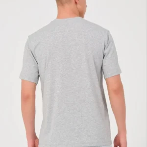 Alternative view of Unisex Düz Biskilet Yaka Oversize T-shirt - Gri