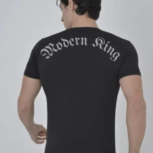 Alternative view of Unisex Göğüs File Aksesuarlı T-shirt - Siyah