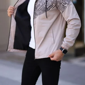 Unisex Kapüşonlu İçi Astarlı Yağmurluk - Bej