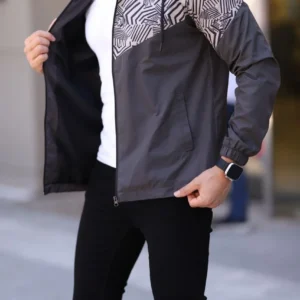 Unisex Kapüşonlu İçi Astarlı Yağmurluk - Kahve