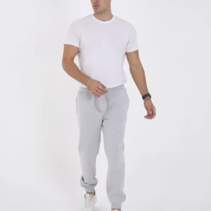 Unisex Kışlık Üç İplik Lastikli Eşofman Pantolon - Gri