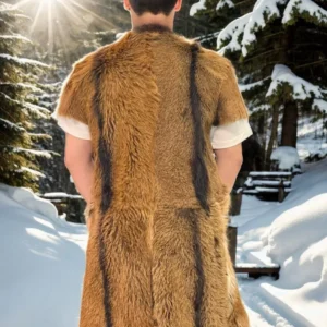 Alternative view of Unisex Kolsuz Uzun Yelek - Kahve