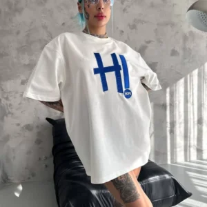 Unisex Nakış İşlemeli T-Shirt - Beyaz