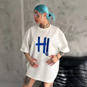 Alternative view of Unisex Nakış İşlemeli T-Shirt - Beyaz