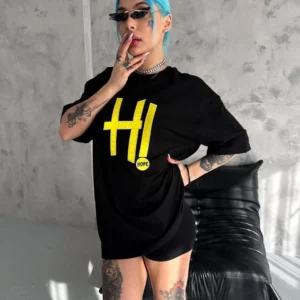 Unisex Nakış İşlemeli T-Shirt - Siyah