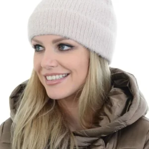 Unisex Tam Kalıp İnce Sakallı Triko Bere - Kırık Beyaz