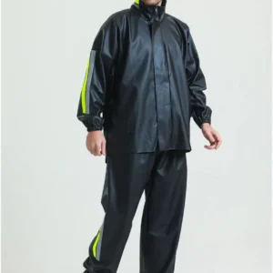 Motorcu Kurye Su Geçirmez Yağmurluk Takım - Siyah
