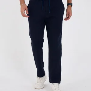 Alternative view of Erkek Üç İplik Basic Eşofman Boru Paça İpli Pantolon - Lacivert