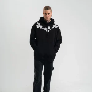 Alternative view of Unisex Uzun Kol Bisiklet Yaka Yıkamalı SweatShirt - Siyah