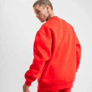 Alternative view of Uzun Kol Bisiklet Yaka Basic SweatShirt - Kırmızı