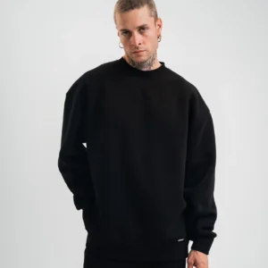 Alternative view of Uzun Kol Bisiklet Yaka Basic SweatShirt - Siyah