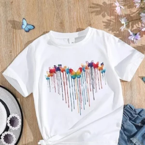 Alternative view of Çocuk Unisex Baskılı T-Shirt - Beyaz