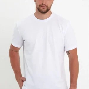 Erkek 24/1 Düz A Kalite Oversize T-shirt - Beyaz