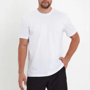 Alternative view of Erkek 24/1 Düz A Kalite Oversize T-shirt - Beyaz