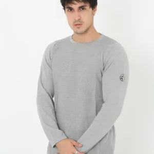 Erkek Biskilet Yaka Kolu Armalı - Gri