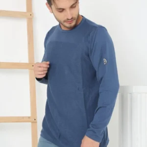 Erkek Biskilet Yaka Kolu Armalı - Koyu Mavi