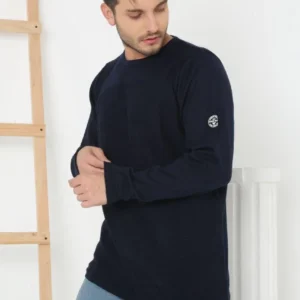 Erkek Biskilet Yaka Kolu Armalı - Lacivert