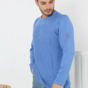 Erkek Biskilet Yaka Kolu Armalı - Mavi