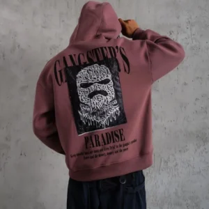 Alternative view of Erkek Paradise Baskılı Kapüşonlu Sweat - Gül Kurusu