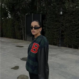 Alternative view of Kadın Pötikare Desen Nakışlı Kolej Ceket - Haki