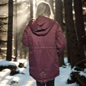 Alternative view of Kadın Uzun Kollu Hakiki Deri Ceket - Bordo