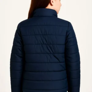 Alternative view of Kız Çocuk Şişme Mont Hafif ve Sıcak Tutucu Kışlık Fermuarlı Su İtici Rahat Günlük Mont Kapüşonuz Modern Tasarım - Lacivert